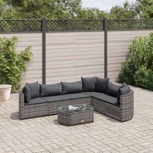 VidaXL Polyrattan Kerti Ülőgarnitúra - 7 részes, Szürke