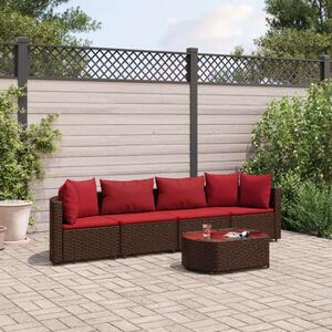 VidaXL Polyrattan Kerti Ülőgarnitúra - 5 részes, Barna