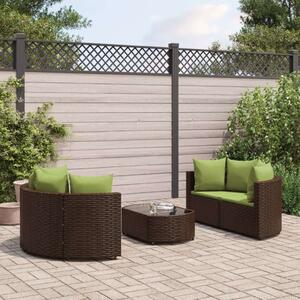 VidaXL Polyrattan Kerti Ülőgarnitúra - 5 részes - Barna