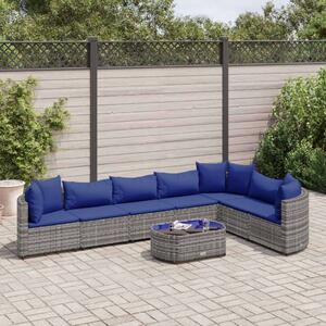 VidaXL Polyrattan Kerti Ülőgarnitúra - 8 részes - Szürke