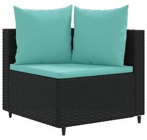 VidaXL Polyrattan Kerti Ülőgarnitúra - 3 részes - Fekete