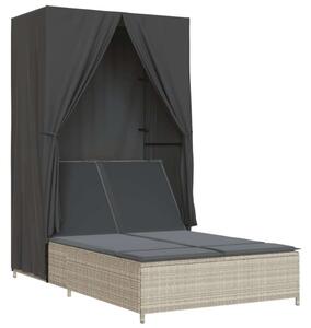 VidaXL Dupla Napozóágy - Polyrattan - 197cm