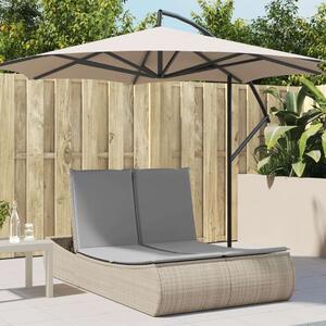 VidaXL Dupla Napozóágy - Polyrattan - Bézs - 200cm