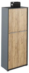 Polc szekrény, grafit/tölgyfa artisan, RIOMA NEW TYP 07