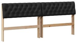 VidaXL Kárpitozott fejtámla Fekete 180 cm Tömör fenyőfa