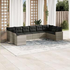 VidaXL Polyrattan Kerti Ülőgarnitúra - 10 részes, Világosszürke