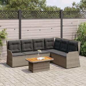 VidaXL 5 részes szürke polyrattan kerti ülőgarnitúra