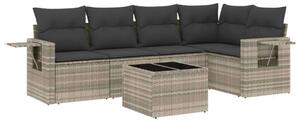 Polyrattan Kerti Ülőgarnitúra - 6 részes - Világosszürke
