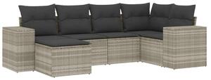 VidaXL Polyrattan Kerti Ülőgarnitúra - 6 részes, Világosszürke