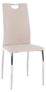 Étkezőszék, bézs Dulux Velvet szövet/króm, OLIVA NEW