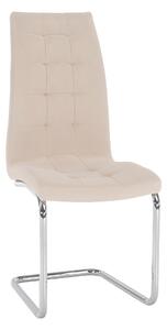 Étkezőszék, bézs Dulux Velvet szövet/króm, SALOMA NEW