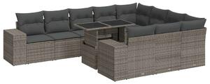 VidaXL Polyrattan Kerti Ülőgarnitúra - 11 részes - Szürke