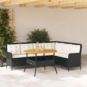 VidaXL Polyrattan Kerti Ülőgarnitúra - Fekete - 2 részes