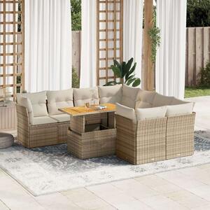 VidaXL Polyrattan Kerti Ülőgarnitúra - 9 részes - Bézs