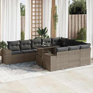 VidaXL Polyrattan Kerti Ülőgarnitúra - 11 részes - Szürke