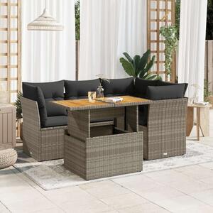 VidaXL 5 részes szürke polyrattan kerti ülőgarnitúra