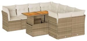 VidaXL Polyrattan Kerti Ülőgarnitúra - 9 részes - Bézs