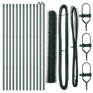 VidaXL Hatszögletű kerítés talajrögzítő 25 x 1,4 m PVC-bevonatos acél
