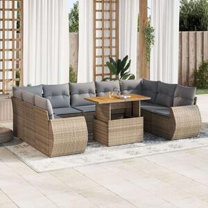 VidaXL Polyrattan Kerti Ülőgarnitúra - 10 részes - Bézs