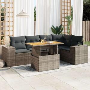 VidaXL Polyrattan Kerti Ülőgarnitúra - 6 részes - Szürke