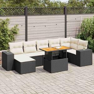 VidaXL Polyrattan Kerti Ülőgarnitúra - 8 részes - Fekete
