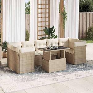 VidaXL Polyrattan Kerti Ülőgarnitúra - 8 részes - Bézs