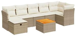 VidaXL Polyrattan Kerti Ülőgarnitúra - 8 részes - Bézs