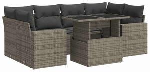 VidaXL Polyrattan Kerti Ülőgarnitúra - 7 részes - Szürke