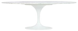TULIP ELLIPSE MARBLE CARRARA fehér asztal - ovális márványlap, fém