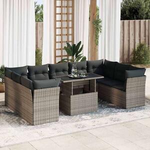 VidaXL Polyrattan Kerti Ülőgarnitúra - 10 részes - Szürke