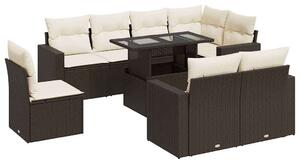 VidaXL Polyrattan Kerti Ülőgarnitúra - 9 részes - Barna