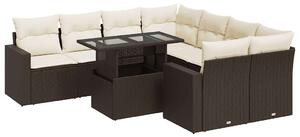 VidaXL Polyrattan Kerti Ülőgarnitúra - 9 részes - Barna