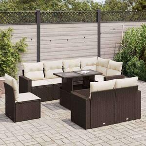 VidaXL Polyrattan Kerti Ülőgarnitúra - 9 részes - Barna
