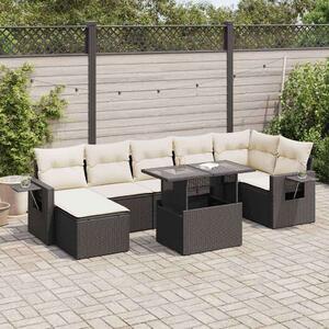 VidaXL Polyrattan Kerti Ülőgarnitúra - 8 részes - Fekete