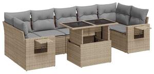 VidaXL Polyrattan Kerti Ülőgarnitúra - 8 részes - Bézs
