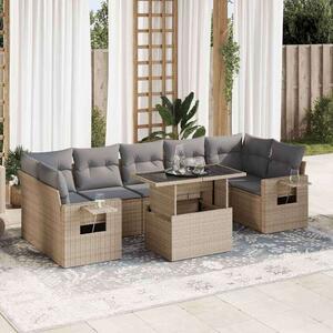 VidaXL Polyrattan Kerti Ülőgarnitúra - 8 részes - Bézs