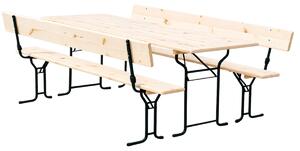 LUX söröző szett 220x70 cm - tömör lucfenyő - asztal + pad háttámlával