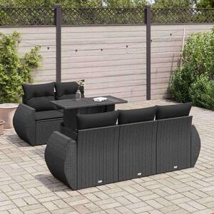 VidaXL Polyrattan Kerti Ülőgarnitúra - 6 részes - Fekete