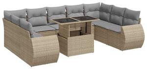 VidaXL Polyrattan Kerti Ülőgarnitúra - 10 részes - Bézs