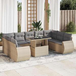 VidaXL Polyrattan Kerti Ülőgarnitúra - 10 részes - Bézs