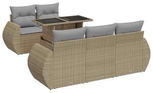 VidaXL Polyrattan Kerti Ülőgarnitúra - 6 részes - Bézs