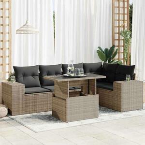 VidaXL Polyrattan Kerti Ülőgarnitúra - 6 részes - Szürke