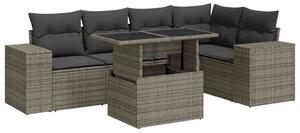 VidaXL Polyrattan Kerti Ülőgarnitúra - 6 részes - Szürke
