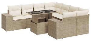 VidaXL Polyrattan Kerti Ülőgarnitúra - 9 részes - Bézs