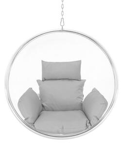 BUBBLE NEW TYP 1 Függő fotel, átlátszó / ezüst / szürke