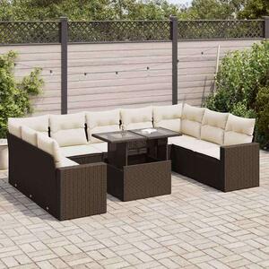 VidaXL Polyrattan Kerti Ülőgarnitúra - 10 részes - Barna