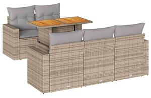 VidaXL Polyrattan Kerti Ülőgarnitúra - 6 részes - Bézs