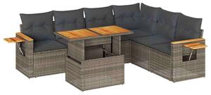 VidaXL Polyrattan Kerti Ülőgarnitúra - 6 részes - Szürke