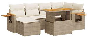 VidaXL Polyrattan Kerti Ülőgarnitúra - 7 részes - Bézs