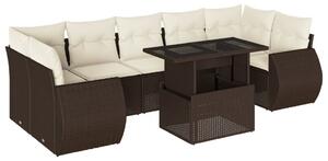 VidaXL 8 részes barna polyrattan kerti ülőgarnitúra párnákkal